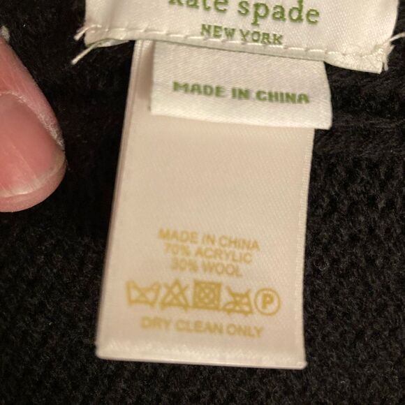 Kate Spade Black Jersey Knit Scarf - Picture 7 of 10